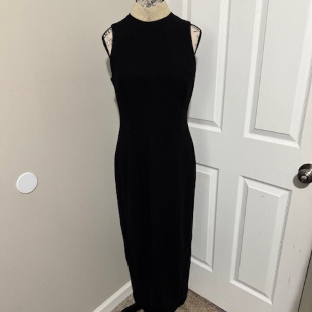 NEW Woman's Vintage Evan Picone Full Length Sleeveless Dress Color Black Sz 8